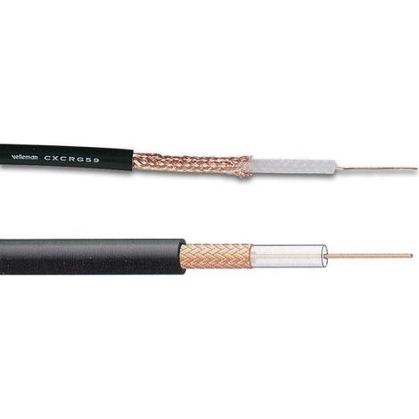Cable coax rg-59 b/u mil noir