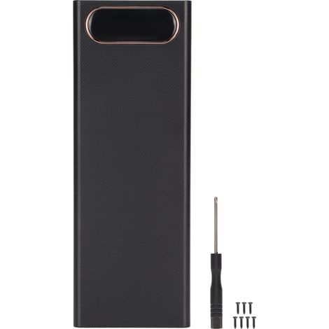 22,5-W-Akkugehäuse zum Selberbauen (10 x 18650) mit LCD-Bildschirm – Schwarzes Powerbank-Set (1/5)