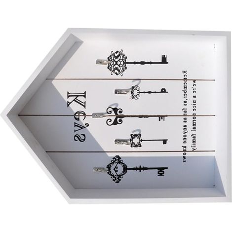 White House-Shaped Wooden Wall-Mounted Key Box, Hanging Storage for Key Organization, for Entryway or Kitchen, Creative and Functional Design, Color (1/5)