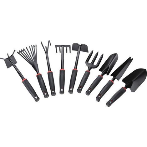 Balai À Gazon - Râteau À Main En Acier À 9 Dents - Pour Jardin Et Parterres De Fleurs - 1 Pièce (1/4)
