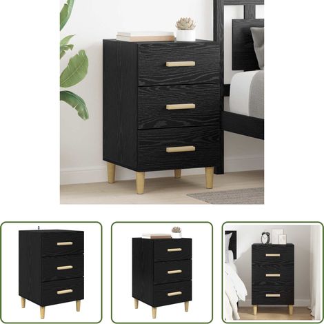Rangement chambre - Cabinet de chevet Chêne noir 40 x 40 x 66 cm Bois d'ingénierie (1/5)