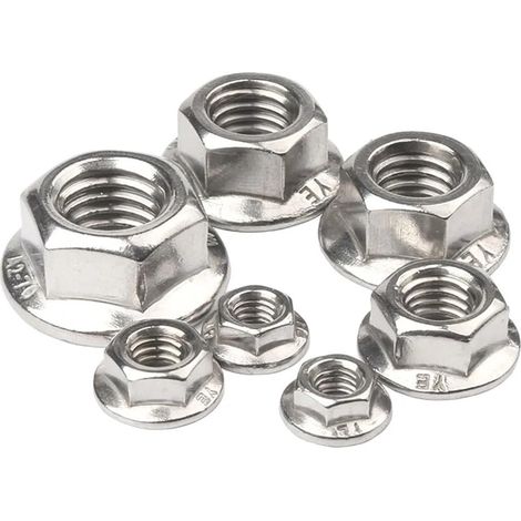 Écrous autobloquants hexagonaux dentés M3 M4 M5 M6 M8 M10 M12 M16 (1/5)
