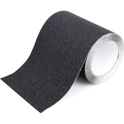 Ruban antidérapant noir 15 cm x 5 m pour escaliers, marches et revêtements de sol (1/5)