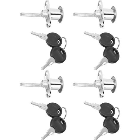 Lot de 4 verrous à came en alliage de zinc pour tiroir, armoire triple, bureau - Accessoires de quincaillerie (1/5)