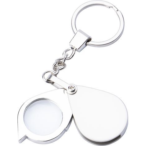 Lntyq Petite loupe de poche grossissante 20 x en métal et verre 30 mm avec porte-clés - Mini loupe de lecture portable pliable pour la lecture de pièces de monnaie et les loisirs (1/5)