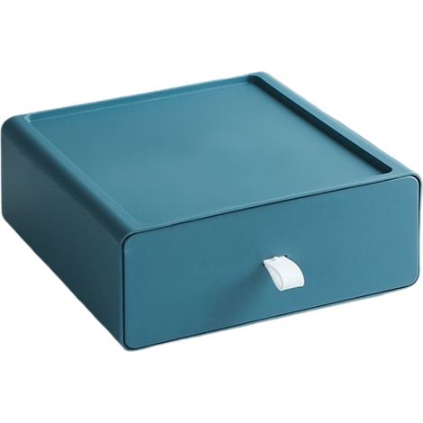 Boîte De Rangement À Tiroirs - Organisation Cosmétiques Bureau Salle De Bain - 19x20x8 cm - Plastique Bleu - 1 Pièce (1/5)