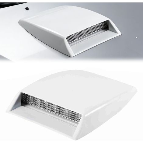Prise d'Air Décorative Universelle pour Capot de Voiture, grille alu(Blanc) (1/5)