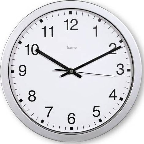 HORLOGE MURALE ''MAJORQUE'', Ø 30 CM, ARGENTÉ HAMA (1/4)