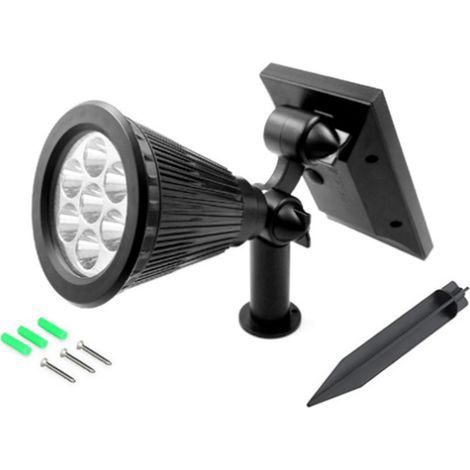 Projecteur Solaire Étanche IP65 7 LED Rotatif Réglable Blanc Chaud ou Multicolore pour Jardin Pelouse Cour Sans Fil (1/5)