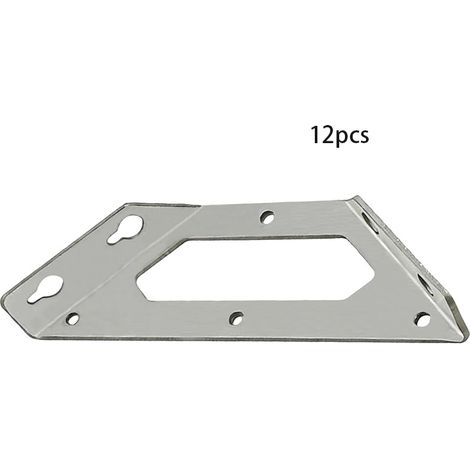 Lot de 12 Connecteur d'Angle en Acier Inoxydable Équerre de Fixation Equerre Metal Renforts d'Angle pour Renforcer et Réparer les Meubles en Bois (1/5)