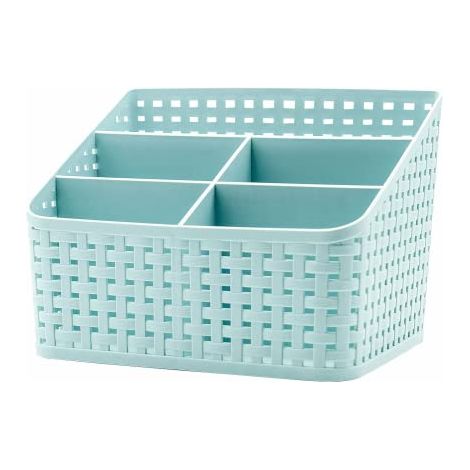 Panier de Rangement, Boîte de Rangement en Plastique, Boîte de Rangement pour Bureau, Chambre à Coucher, Comptoir, Cuisine-Bleu (1/4)