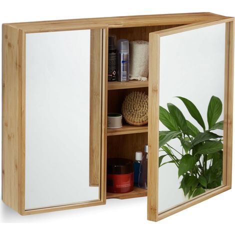 Mueble espejo para bano con 2 puertas