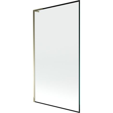 Mexen Next L paratia per vasca da bagno a 1 anta 100 x 150 cm, cornice nera, dorato - 895-100-000-03-70-50 (1/5)