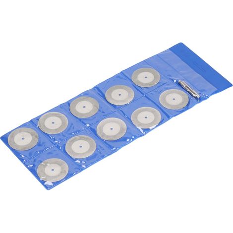 Lot de 10 disques de coupe diamantés fins avec tige, meule ronde de ponçage pour bois, métal et pierre, 40 mm / 1,6 po (1/5)