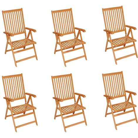 Maison Exclusive - Klappstühle, 6-teilig, grau karierte Kissen, m (1/5)