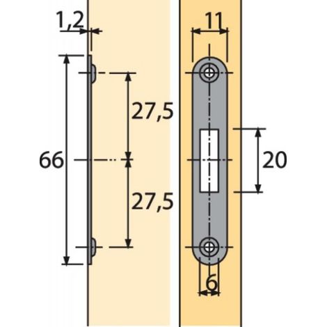 Plaque de fermeture type 6195 - Prestige 2000 pour cylindre interchangeable Z23 Ø18 - LEHMANN