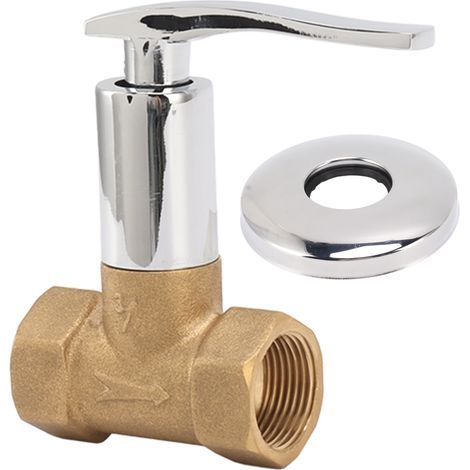 Robinet d'arrêt d'eau encastré 3/4 po en laiton électroplaqué céramique pour cuisine et salle de bain (1/5)