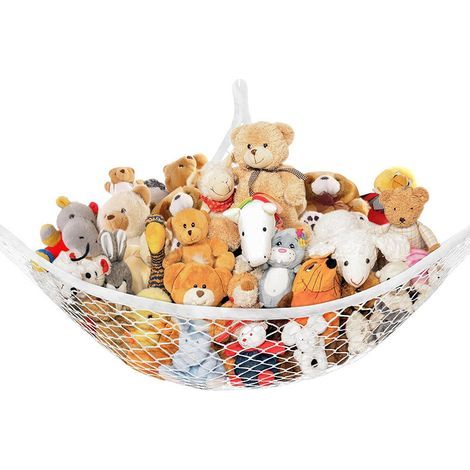 Spielzeughängematte, Eckorganizer, Spielzeugaufbewahrung, Aufbewahrung für Kuscheltiere, einfach aufzuhängen, Hängemattennetz für Kuscheltiere (1/5)