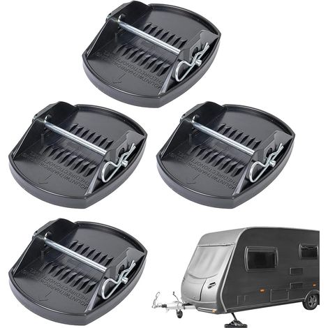 Coussinets de nivellement pour camping-car, coussinets de cric stabilisateur Stabilisateurs de cric permanents - Grands coussinets de cric 4 pièces, bloc de nivellement flexible, coussinets de (1/5)