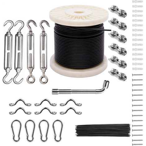 50M Kit de Câble Métallique,Câble en Acier Inoxydable Kit de Câbles en Acier Inoxydable,Câble Métallique Fixation,Câble Métallique en Acier Inoxydable,Câble Métallique - 11
