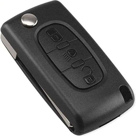 3 Boutons Phare Coque Clé - Compatible CE0523 - Clé à Rabat Pliable pour Peugeot 207 307 308 407 408 3008 5008 Citroën C2 C3 C4 C5 C6 C8 (1/4)