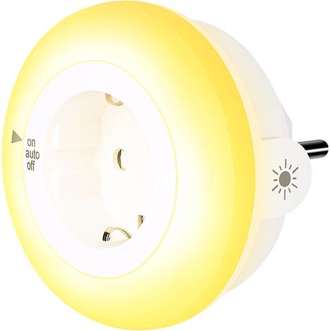 Veilleuse Prise Électrique, LED Murale Réglable 3 Couleurs, Faible Consommation d'Énergie Veilleuse Bébé Prise, Convient pour Chambre d'Enfant Couloir Escalier Salon Cuisine (1/5)