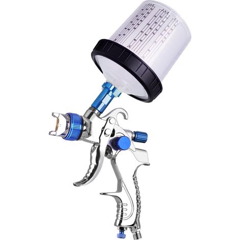 Pistolet de pulvérisation de peinture pneumatique, sans fil, Portable, à Valve réglable, pulvérisateur portatif avec tasse de 600ml, pour maison, peinture, voiture (1/5)