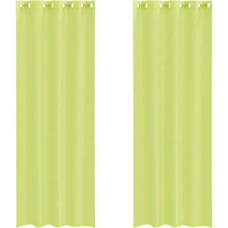 Maison Exclusive - Tende in Voile con Occhielli 2 pz Verde Mela 140x300 cm