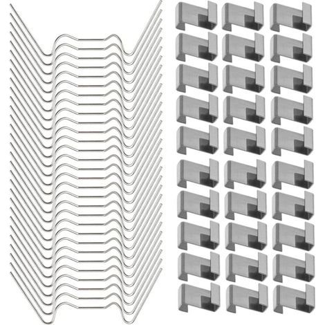 120 Pcs Clips de fixation pour vitre de verre à effet de serre en acier inoxydable (avec 60 clips de fil W pour vitrage en serre et 60 clips de chevauchement en Z pour vitrage de serre) (1/5)