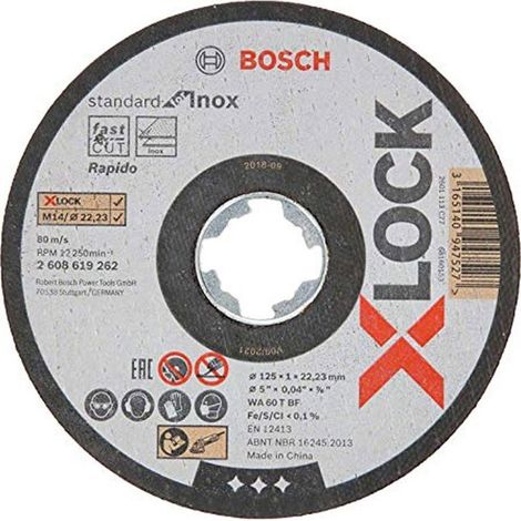 Bosch PRO 125mm 1mm X-LOCK Thin Fast Cut Grinder Inox Discs 5.5"" 2608619262 (1/5)