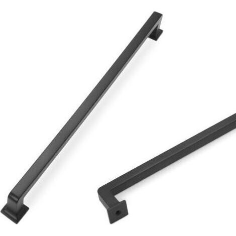 Lot de 6 poignées de placard de cuisine noir mat de 320 mm (12,6 pouces) pour placards, portes d'armoires, quincaillerie pour placards de cuisine, tiroirs d'armoires, poignées de commode (1/5)