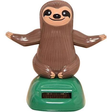Lindo adorno de decoración para el interior del tablero del auto con forma de columpio perezoso solar de dibujos animados, regalo novedoso, adorno de juguete para la oficina o el auto: duradero y prác (1/3)