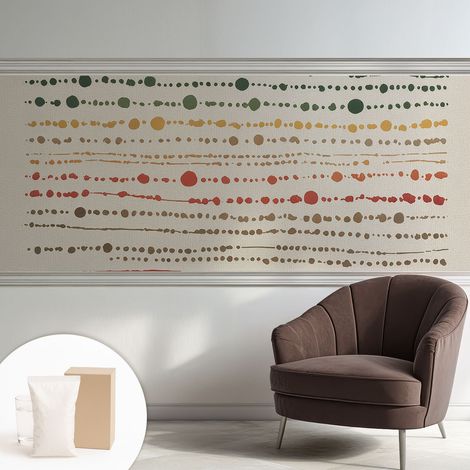Papier peint intissé décoratif avec colle pour salon chambre et bureau Installation rapide Points colorés 250x104 cm (1/5)