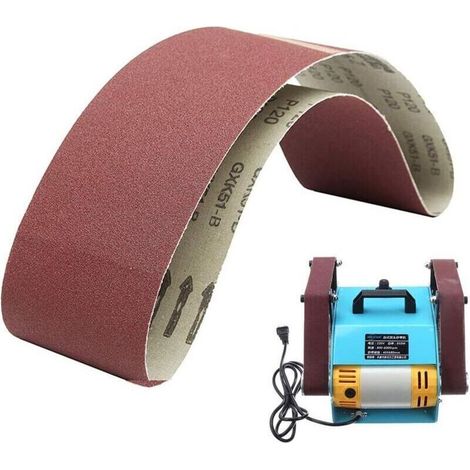 Bandes Abrasives 100 Mm X 915 Mm – Ponceuse Puissante En Oxyde D'aluminium Pour Le Travail Du Bois, Ponceuse À Bande, Polissage Du Métal (5 Pièces, Grain 80) (1/5)