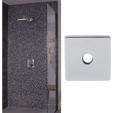 Base cuadrada para grifería de ducha, fabricada en acero inoxidable 304, para grifería fija de ducha y bañera, de 10 cm (4 pulgadas). (1/5)