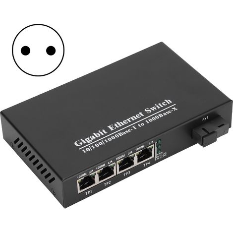 TBC-MC3714ES20A 4-Port Gigabit-Ethernet-Switch, Plug & Play, stabil und robust für Computernetzwerke, 100–240 V EU-Netzteil