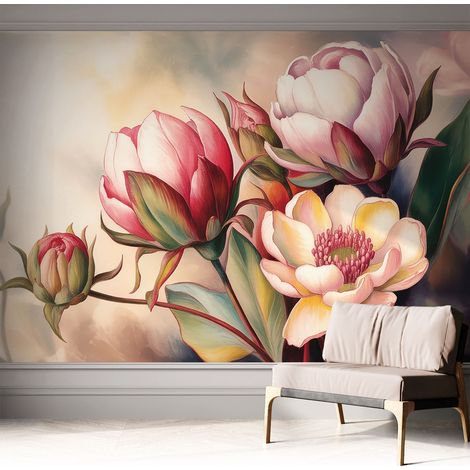 Fototapete Selbstklebend - Wandtattoo - leicht anzubringen - Wandverkleidung Blumenstrauß 312x219 cm (1/5)