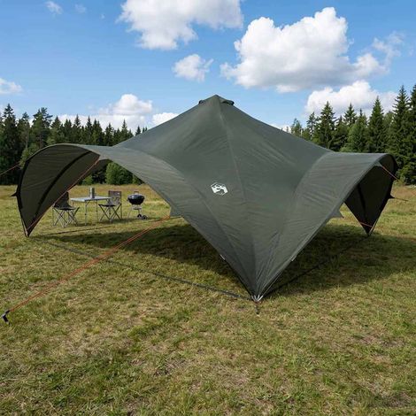 vidaXL Party Tent Army green 600 x 600 x 400 cm Polyester and Steel (1/5)