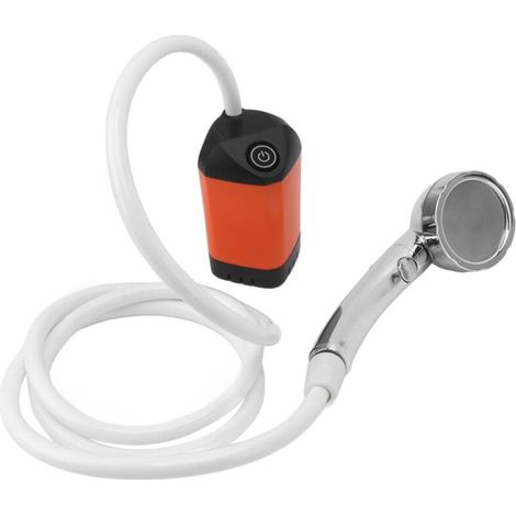 Focket Portable Shower, Rechargeable Electric Shower for Camping, 3-Speed Adjustable Camping Shower Pump with Filter for Camping, Hiking and Travel (Oran (1/5)