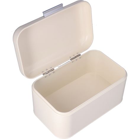 Boîte à pain blanche laiteuse, sûre, inodore, grande capacité, anti-traces de doigts, style rétro. (1/5)