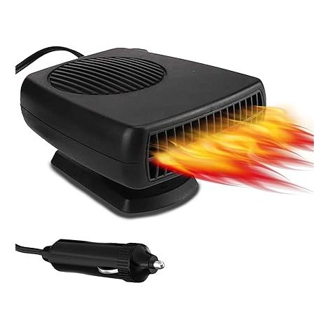 Calefactor para coche de 200 W y 12 V: Ventilador calefactor portátil de 12 voltios para coche, descongelador, interruptor con temporizador, calefactor de parabrisas para camping, caravanas y coches.