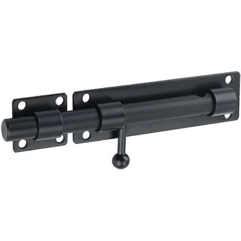 Verrou de porte extérieur à barillet coulissant avec trou pour cadenas, acier inoxydable noir mat, Ems9000-b (cadenas non inclus) (1/4)
