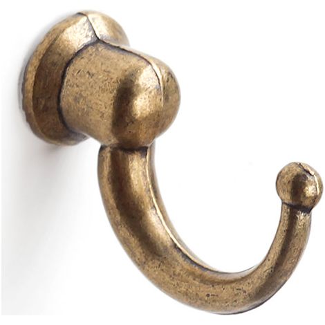 Colgador de pared clásico atornillable con acabado cuero viejo. Dimensiones: 12x29x22 mm -