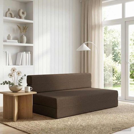 vidaXL Canapé-lit pliable Taupe 152 x 86,5 x 60 cm Tissu (1/5)