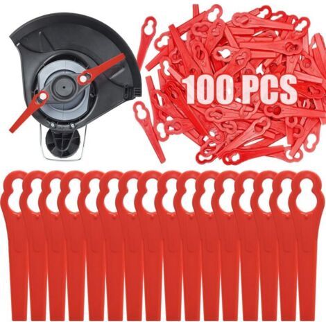 BUNTHAUS PA 100 lames de rechange en plastique rouge pour tondeuse à gazon Ryobi VonHaus Swift (1/4)