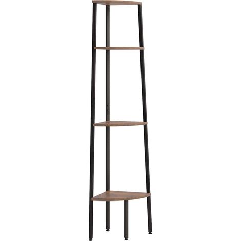 Maison Exclusive - Scaffale angolare a 4 ripiani marrone scuro e nero 45,5x31,5x150 cm