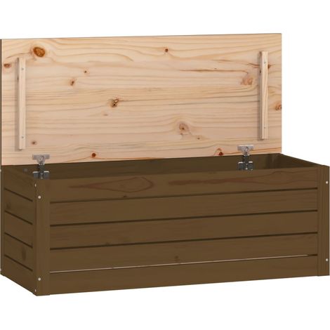 Maison Exclusive - Caja almacenaje madera maciza pino marrón miel