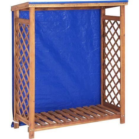 Kaminholzregal 105x38x115 cm Akazie Massivholz