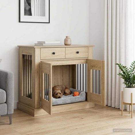 Meuble de cage pour chien Chêne Sonoma 90 x 47,5 x 80 cm (1/5)