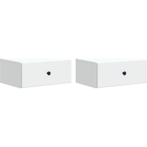 Mesita de Noche de Pared con cajón 2 pcs 49 x 34,5 x 20 cm